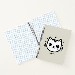 kinderlijke tekening Zwart-Wit minimalistisch Notitieboek