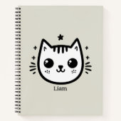 kinderlijke tekening | Zwart-Wit | minimalistisch Notitieboek (Voorkant)