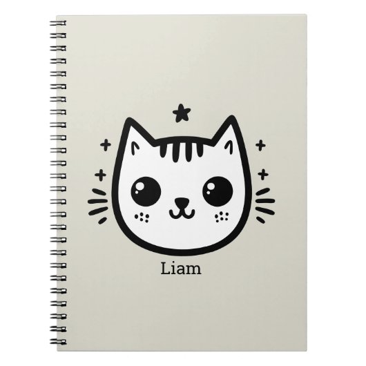 kinderlijke tekening | Zwart-Wit | minimalistisch Notitieboek (Voorkant)