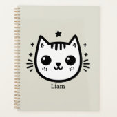 kinderlijke tekening | Zwart-Wit | minimalistisch Planner (Voorkant)