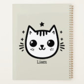 kinderlijke tekening | Zwart-Wit | minimalistisch Planner (Achterkant)