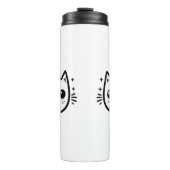 kinderlijke tekening | Zwart-Wit | minimalistisch Thermosbeker (Voorkant)