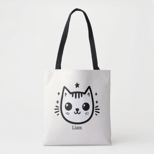 kinderlijke tekening | Zwart-Wit | minimalistisch Tote Bag (Voorkant)
