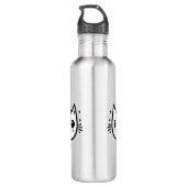 kinderlijke tekening | Zwart-Wit | minimalistisch Waterfles (Achterkant)