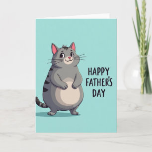 Kinderlijke Vaderdag kaart voor kattenvaders