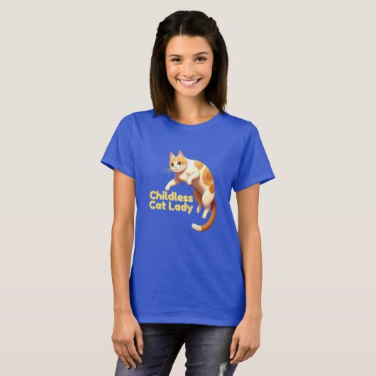 Kinderloos Cat Lady T-shirt (Voorkant volledig)