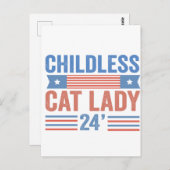 Kinderloos kat dame 2024 briefkaart (Voorkant / Achterkant)