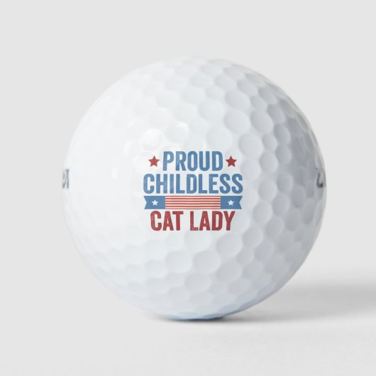 Kinderloos kat dame 2024 golfballen (Voorkant)