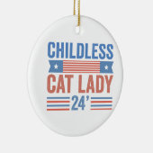 Kinderloos kat dame 2024 keramisch ornament (Rechts)