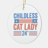 Kinderloos kat dame 2024 keramisch ornament (Links)