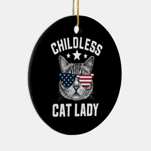 Kinderloos kat dame 2024 keramisch ornament (Rechts)