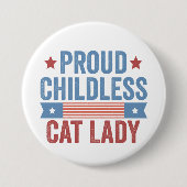 Kinderloos kat dame 2024 ronde button 7,6 cm (Voorkant)