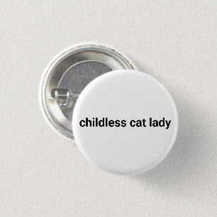 Kinderloos kat dame Minimalist grappig zwart wit Ronde Button 3,2 Cm