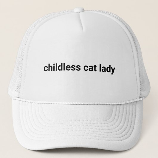 Kinderloos kat dame Minimalist grappig zwart wit Trucker Pet (Voorkant)