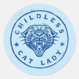 kinderloos kat dame moedig trots onafhankelijk ronde sticker