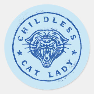 kinderloos kat dame moedig trots onafhankelijk ronde sticker