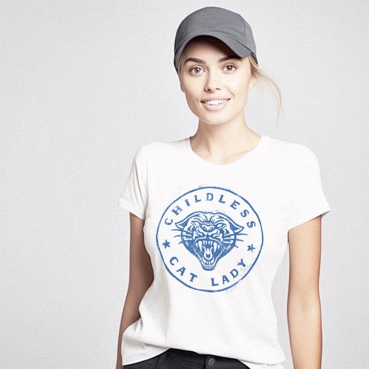 kinderloos kat dame moedig trots onafhankelijk t-shirt