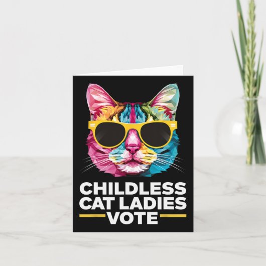 Kinderloze Cat Dames Stem Blauw 1 Kaart (Voorkant)