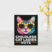 Kinderloze Cat Dames Stem Blauw 1 Kaart (Gele Bloem)