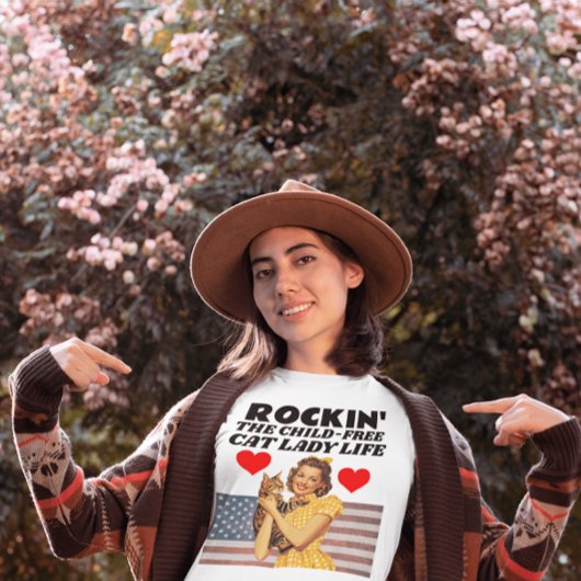 Kinderloze Cat Dames T-shirts