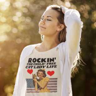 Kinderloze Cat Dames T-shirts