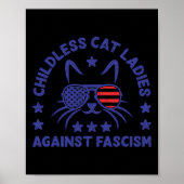 Kinderloze Cat Dames tegen Fascisme Grappige Cat F Poster (Voorkant)