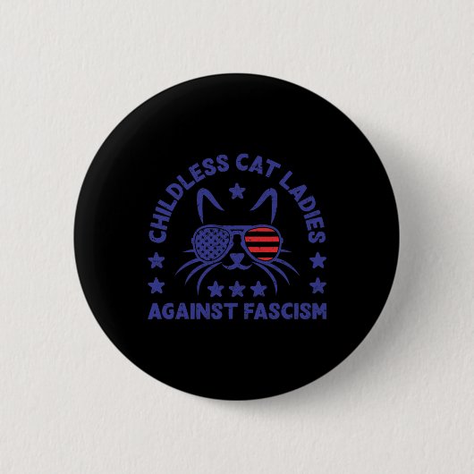 Kinderloze Cat Dames tegen Fascisme Grappige Cat F Ronde Button 5,7 Cm (Voorkant)