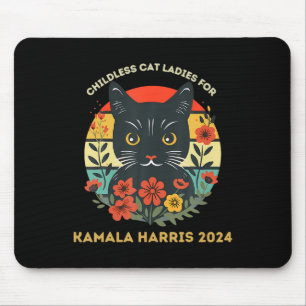 Kinderloze Cat Dames voor Kamala Harris 2024 Elect Muismat