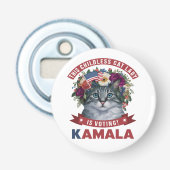 Kinderloze Cat Dames voor Kamala Harris Button Flesopener (Voorkant)