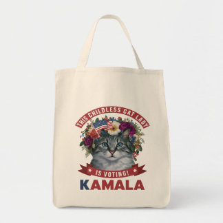 Kinderloze Cat Dames voor Kamala Harris Tote Bag