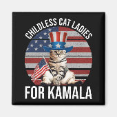 Kinderloze Cat Dames voor Kamala Magneet (Voorkant)