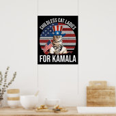 Kinderloze Cat Dames voor Kamala Poster (Keuken)
