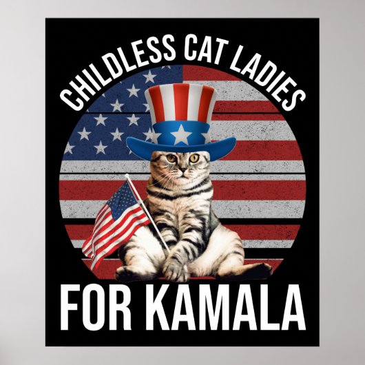 Kinderloze Cat Dames voor Kamala Poster (Voorkant)