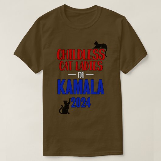 Kinderloze Cat Dames voor Kamala T-shirt (Design voorkant)