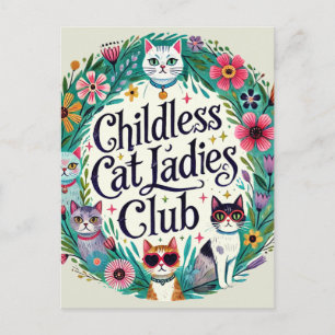 Kinderloze Cat Ladies Club Briefkaart