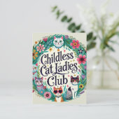 Kinderloze Cat Ladies Club Briefkaart (Staand voorkant)