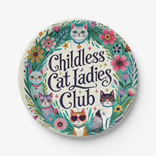 Kinderloze Cat Ladies Club Papieren Bordje