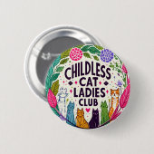 Kinderloze Cat Ladies Club Ronde Button 5,7 Cm (Voorkant /achterkant)