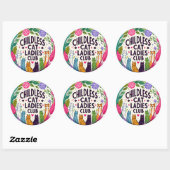 Kinderloze Cat Ladies Club Ronde Sticker (Vel)