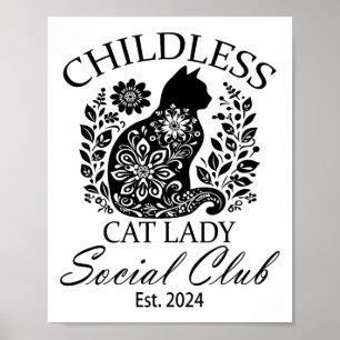 Kinderloze Cat Ladies Social Club Meme Cat Kamala- Poster