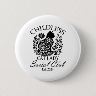 Kinderloze Cat Ladies Social Club Meme Cat Kamala- Ronde Button 5,7 Cm