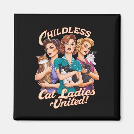 Kinderloze Cat Ladies United Magneet (Voorkant)