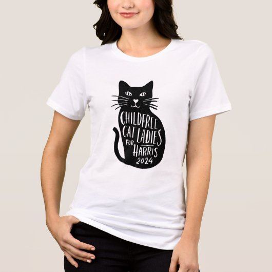 Kinderloze Cat Ladies voor Harris 2024 T-shirt (Voorkant)