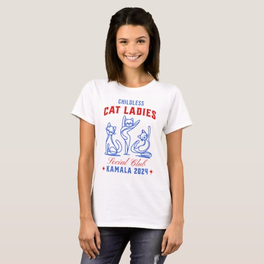 Kinderloze Cat Ladies voor Kamala 2024 Verkiezinge T-shirt (Voorkant volledig)