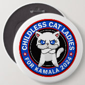 Kinderloze Cat Ladies voor Kamala Democraten US 20 Ronde Button 6,0 Cm (Voorkant /achterkant)