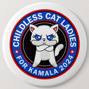 Kinderloze Cat Ladies voor Kamala Democraten US 20 Ronde Button 6,0 Cm