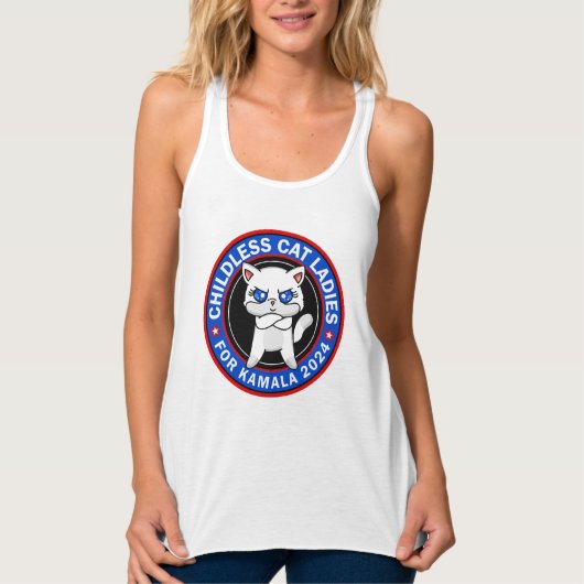 Kinderloze Cat Ladies voor Kamala Democraten US 20 Tanktop (Voorkant)