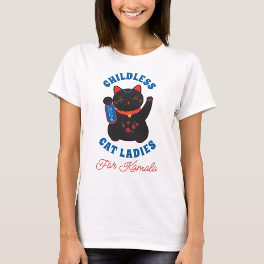 Kinderloze Cat Ladies voor Kamala grappig 2024 T-shirt (Voorkant)