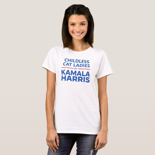 Kinderloze Cat Ladies voor Kamala Harris T-shirt (Voorkant volledig)