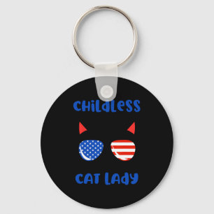 Kinderloze Cat Lady 2024 Funny Cat Lover Mom Woman Sleutelhanger